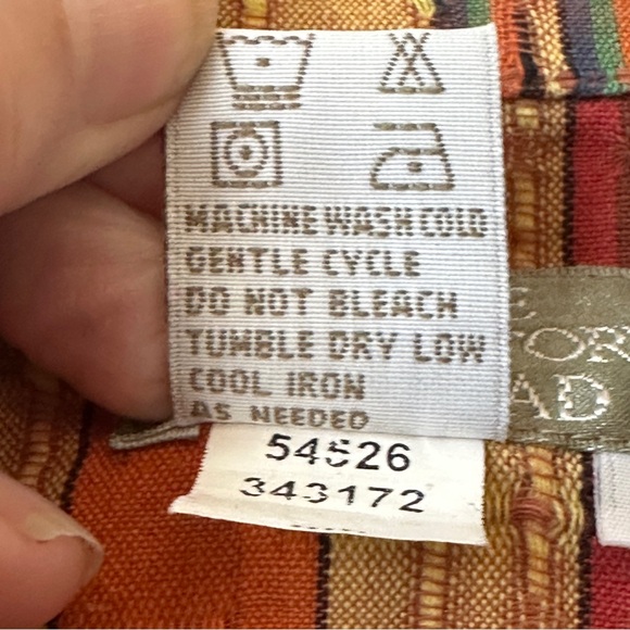 The Territory Ahead Stripe V-neck Button Front Blouse Long Sleeve Textured Woven - Picture 6 of 10